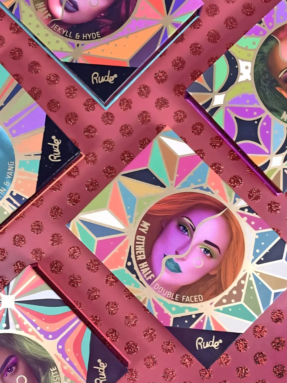 Rude Cosmetics My Other Half Polar Opposite Face Palette Contour Blush Duo NIB